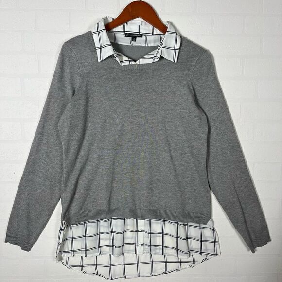 Adrianna Papell Peter Pan Collar Sweater Top size M - Picture 1 of 13